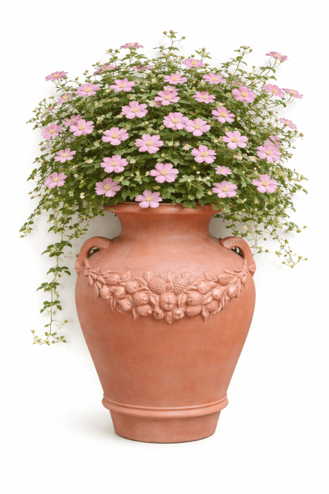 Preview: Cruche murale toscane classique en terre cuite d’Impruneta – décor Renaissance